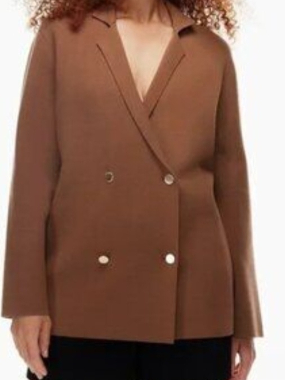 Aritzia Barbaton Double-Breasted Brown Women's Blazer Jacket